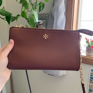 Tory Burch Brown Pebble Crossbody